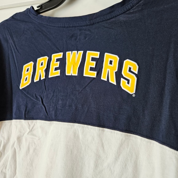 New Era Milwaukee Brewers MLB Long Sleeve T-Shirt Women's Small Blue White - Picture 5 of 7